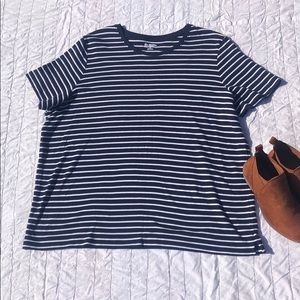 Kim Rogers navy striped top